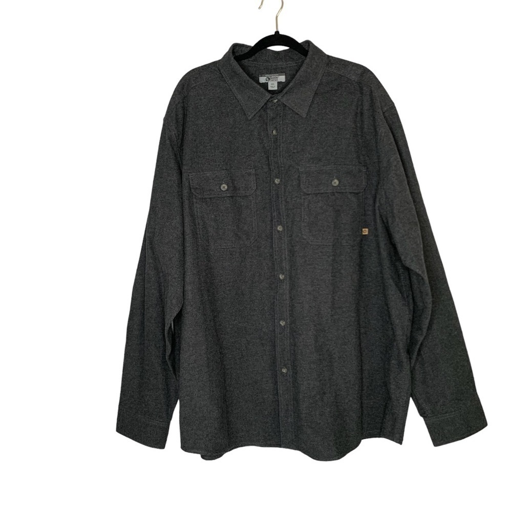 Gander Mountain Guide Series grey flannel button down shirt long sleeve Size 3XL